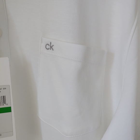 NWT Calvin Klein Liquid Touch Polo T-Shirt Size Large Cotton White - Picture 7 of 13